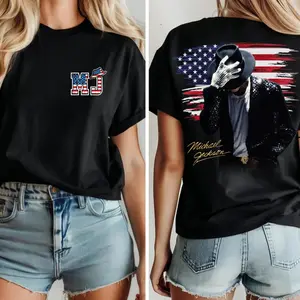 4th of July Michael Jackson Flag T-shirt Sweatshirt Hoodie, Gift for Men and Women, Gift for Fan
