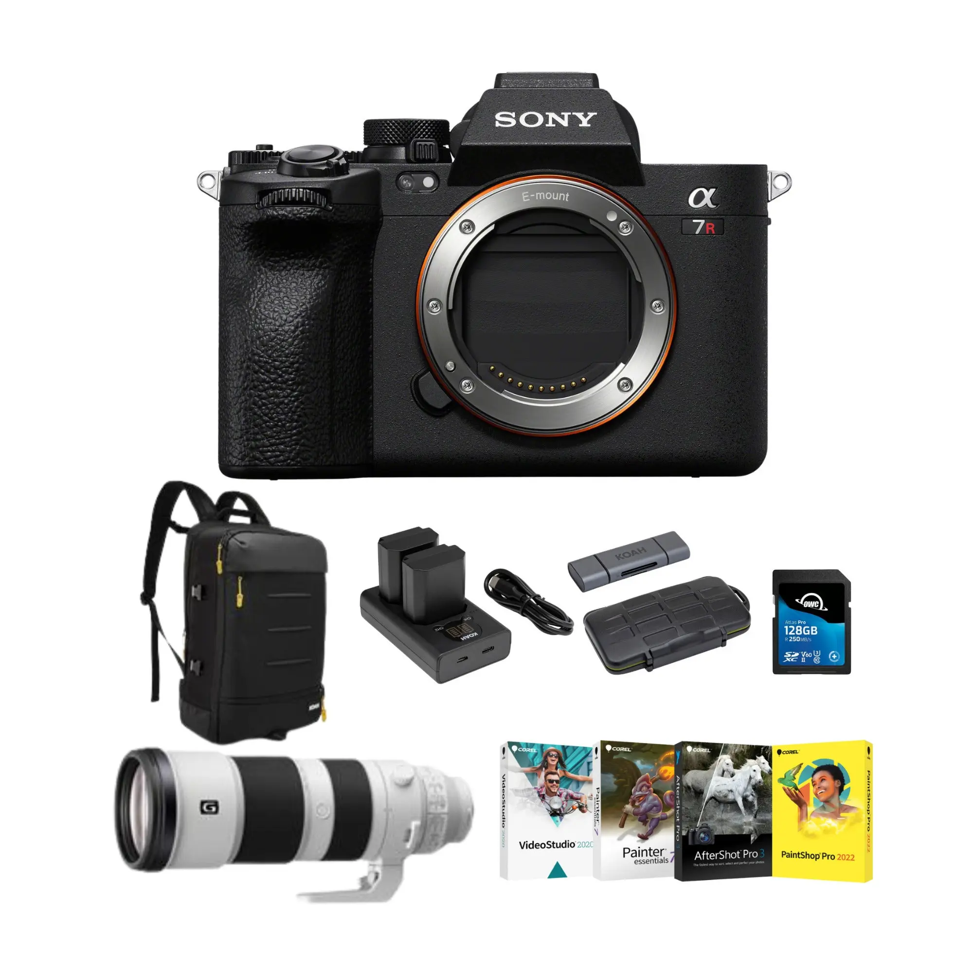 Sony a7R V Portable Mirrorless Camera Bundle with 200-600mm f/5.6-6.3 G OSS Lens, LCD, CMOS Sensor, Rechargeable Power Support, Compact Memory Storage, Durable Build, USB Connectivity