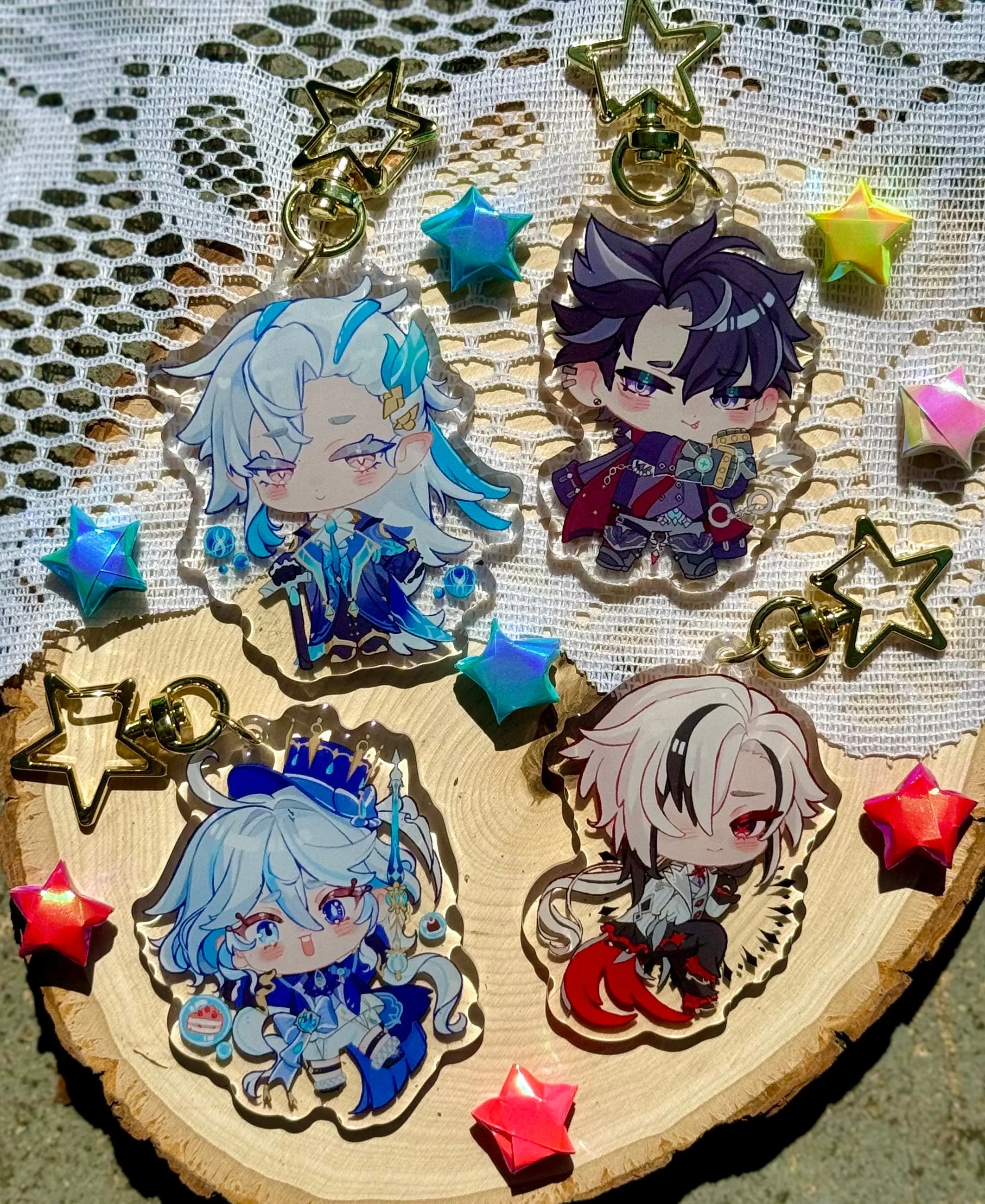 Fontain Acrylic Charms, Neuvillette/Wriothesley/Furina/Arlecchino, Genshin Impact Charm