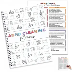 Cleaning Planner for Adults - Undated Daily, Weekly & Monthly Cleaning Schedule & Checklist - Household Chores Organizer Notebook for  Management, Routine  Family Cleaning Tasks