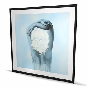 212 MAIN Artistic Gray Framed Matted Sweet Woman Large Square Printed Stylized Artwork Print, 48x48 in. Home Decor & Gift for Home Supplies Decoration, Artwork Prints, Framed Prints
