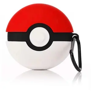 Red & White Color-Block Protective AirPods Case Shockproof Round Silicone Cover for Everyday Use Fits Snug Opens Smoothly + Cleaning Tool