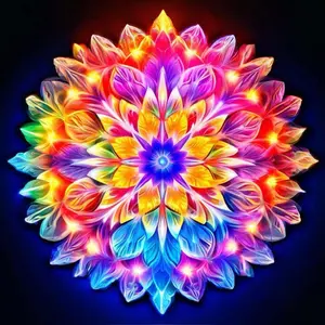 Flower Pattern Round DIY Diamond Arts Colorful Painting Kit without Frame, DIY 5D Diamond Arts Colorful Painting Kit, Handicraft Wall Art Decor for Home Living Room Bedroom