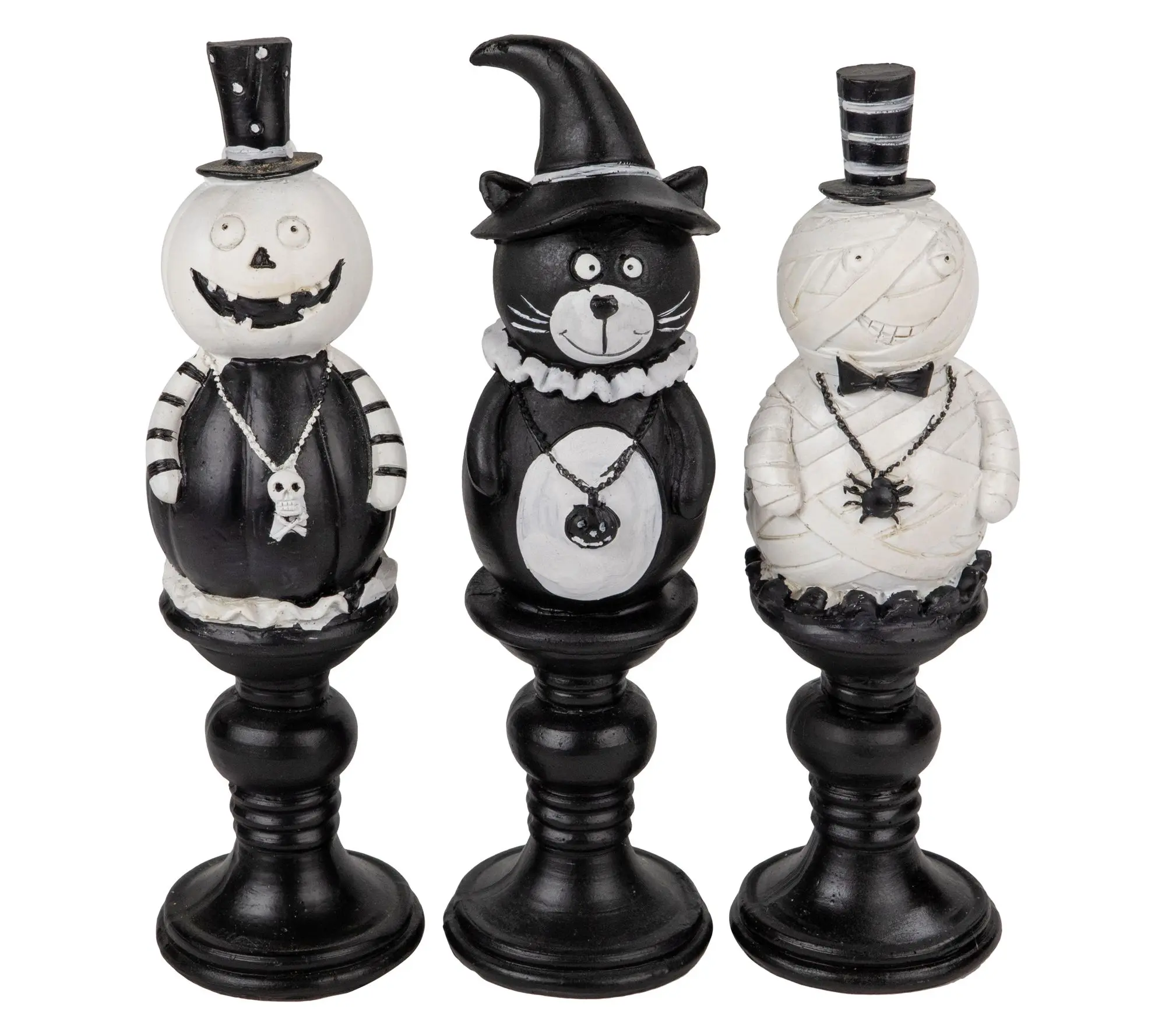 Northlight Halloween Candlestick Decors 8.25" Set of 3 Northlight Halloween Candlestick Decors 8.25" Set of 3