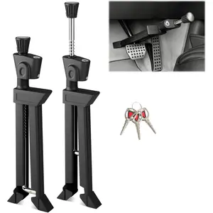 Brake Pedal Lock, Car Anti Theft Device, Retractable Car Theft Prevention Device, Car Pedal Lock for Car Truck SUV Van Security with 3 Keys