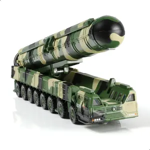 1/144 Scale Road-Mobile Missile Launcher Die-Cast Alloy Model – Military Parade Vehicle with Rotating Elevating Missile and Rolling Tires, Collectible Army Vehicle Gift for Adults