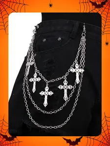 Punk Halloween Spider Pants Chain Jean Chains for Women Men Pocket Chain for Pants Layered Biker Hip Punk Chains for Men Y2K Jewelry for Women Accessory Silver Black Trendy Fashion for Music Festival Waist Chain Accessory