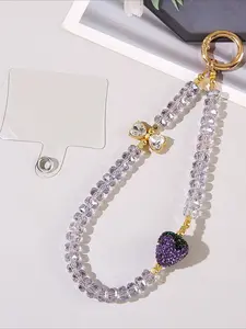 1 piece: New, stylish, and cute phone charm with rhinestone 3D bow—phone case accessory, earphone cover, and keychain