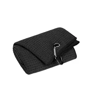 Golf Towel, Ultra-fiber Fabric Waffle Pattern Golf Towel with Heavy-duty Climbing Buckle Clip, Golf Accessories for Men and Women