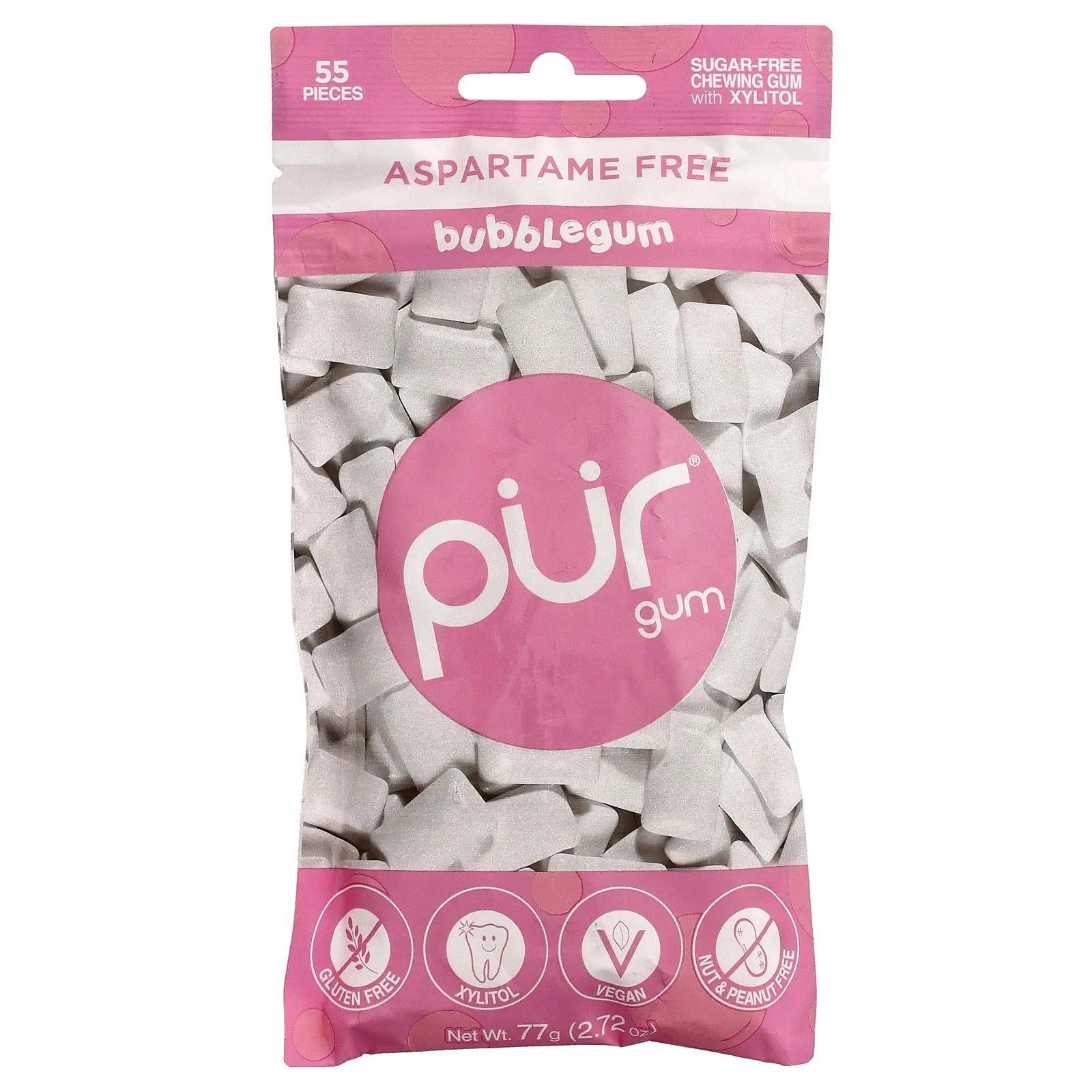 The PUR Company Sugar Free Chewing Gum, Bubblegum, 55 Pieces, 2.72 oz (77 g) The PUR Company Sugar Free Chewing Gum, Bubblegum, 55 Pieces, 2.72 oz (77 g)