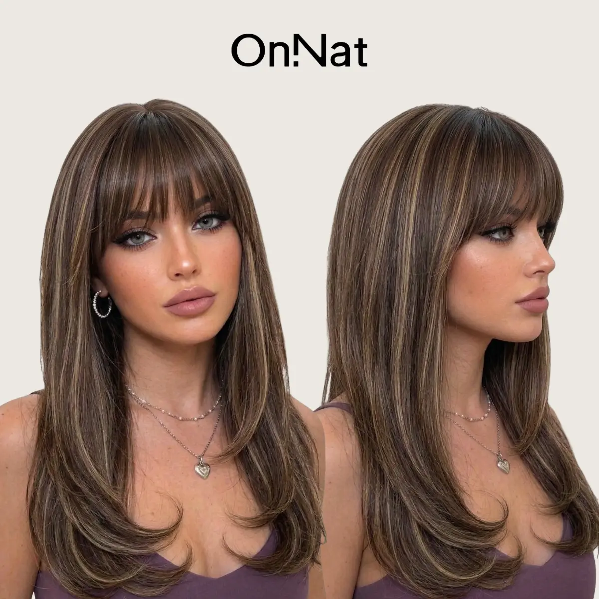 Julie - OnNat Brunette Layered Cut Wig | 22-inch Salon-level 
