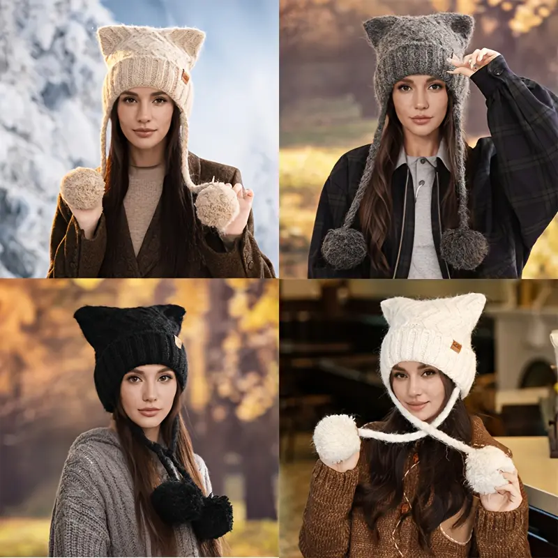 Women's Winter Hat - Coldproof Warm Beanie with Elastic Fit, Lightweight Thermal Hat for Outdoor Activities, Christmas, Hiking - Grandma - Easy-Care (1pc), Holiday Season Wear, Hand Washable, Holiday Shoppers