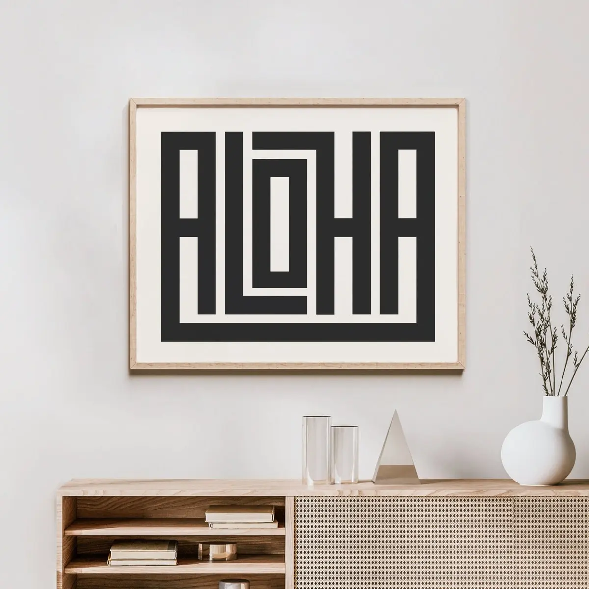 Aloha Wall Art - Hawaii Art Print, Aloha Typography Poster - Coastal Decor, Beach Home Art, Minimalist Surfer Gift
