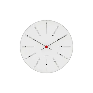 Arne Jacobsen Bankers Wall Clock, White/Black/Red, Small, Ø: 6.3
