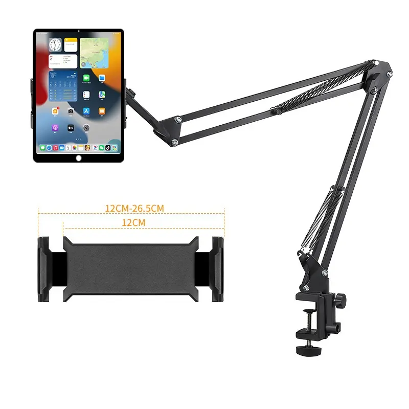 UGIFT Cell Phone Holder Accessory - Durable Fixing Mount, Flexible Long-Arm Adjustable Clamp Lazy Bracket for Desk, Bed (Fits iPhone, Samsung, Google Pixel, Moto, Black, Smartphones, Tablets), Accessories