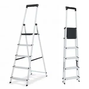 Alvantor Step Ladder,5-Step Folding Ladder,Heavy Duty 330 lbs Capacity, Anti-Slip Wide Steps & Handrail, Lightweight Aluminum Step Stool with Tool Tray