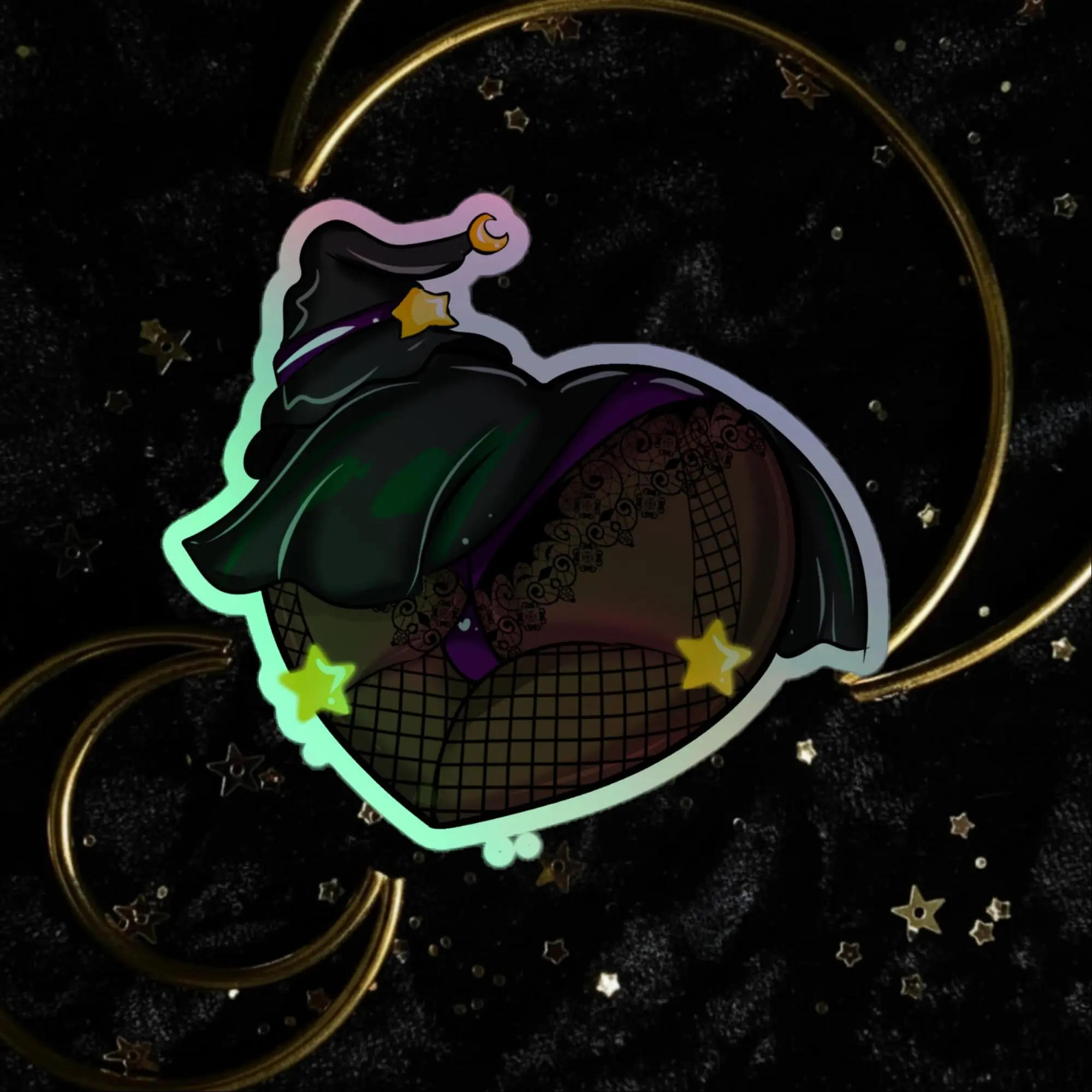 Hex Witch Black Booty Holographic stickers