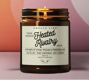 Heated Rivalry Candle, Hockey Romance Gift for Bookish Girls, Novel TV Show Merch
