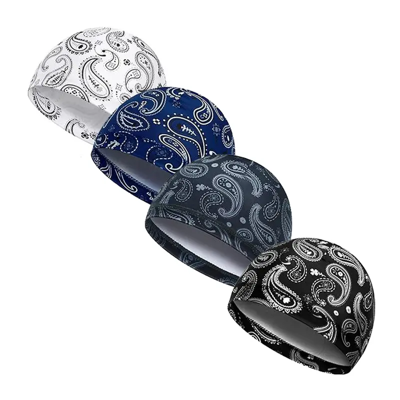 2Pcs/4Pcs Paisley Cooling Skull Cap Helmet Liner | CyclingTok OutdoorTok Sweat Wicking Breathable Beanie Hat | Unisex Mens Womens for Bicycle Cycling Running Motorcycle Hiking Outdoor Sports