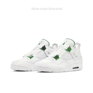 Retro High-Top Basketball Shoes Metallic Green Colorway