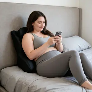 Bed Back Support Pillow, Ergonomic Reading Pillow with Lumbar Support, Soft Wedge Cushion for Sitting Up in Bed, Relieve Neck Back Pain for Reading Gaming Browsing