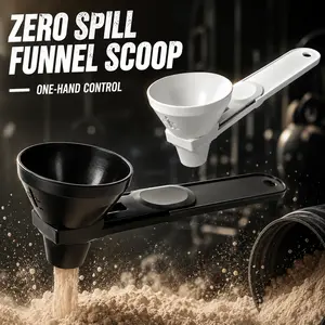 Protein Powder Sliding Spoon, Powder Funnel Scoop, Coffee Leak Proof Spoon ，Anti-Spill Coffee & Protein Powder Spout - Sliding Lever Spill-Proof Spoon for Gym, Kitchen, Dry Ingredients & Liquid Transfer 2pack