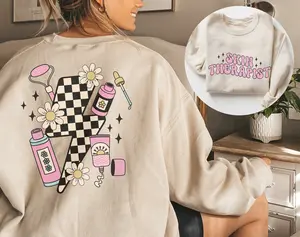 Retro Skin Therapist Front & Back Sweatshirt • Esthetician Gifts • Esthetician Sweater • Skincare Crewneck • Esthetics School • Aesthetician