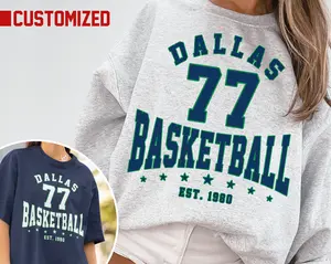 Customized Dallas Maverick Crewneck Sweatshirt T-shirt Mavericks Sweater Dallas 1980 Mavericks T-shirt Vintage Dallas Basketball Shirt