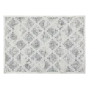 GARVEE 8x10ft Gray Area Rug for Living Room and Bedroom, Low Pile Non-Slip Washable Indoor Carpet Mat, Perfect for Dorm, Nursery, and Home Decor with Aesthetic Appeal