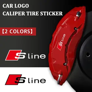 Audi S-Line Brake Caliper Sticker Set, Reflective Quattro Logo Decal, High Temperature Waterproof, Car Accessories