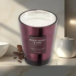 Threshold 20oz Metallic Jar Candle,Black Violet Oud,Purple,Trending Scented Candles,Long Burning,TikTok Hot Sale,Aromatherapy Decor,Large Candle