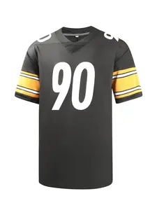 [Plus Size] Figure V Neck Short Sleeve T-shirt, Loose Breathable Sports Top for Adults, Men's Football Jersey for Training & Competition, Football Shirts