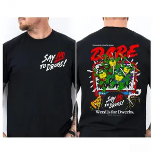 Classic ninja retro "Say No to Drugs" T-shirt, unisex retro turtle pattern T-shirt, same style for men and women, personalized anime pattern print