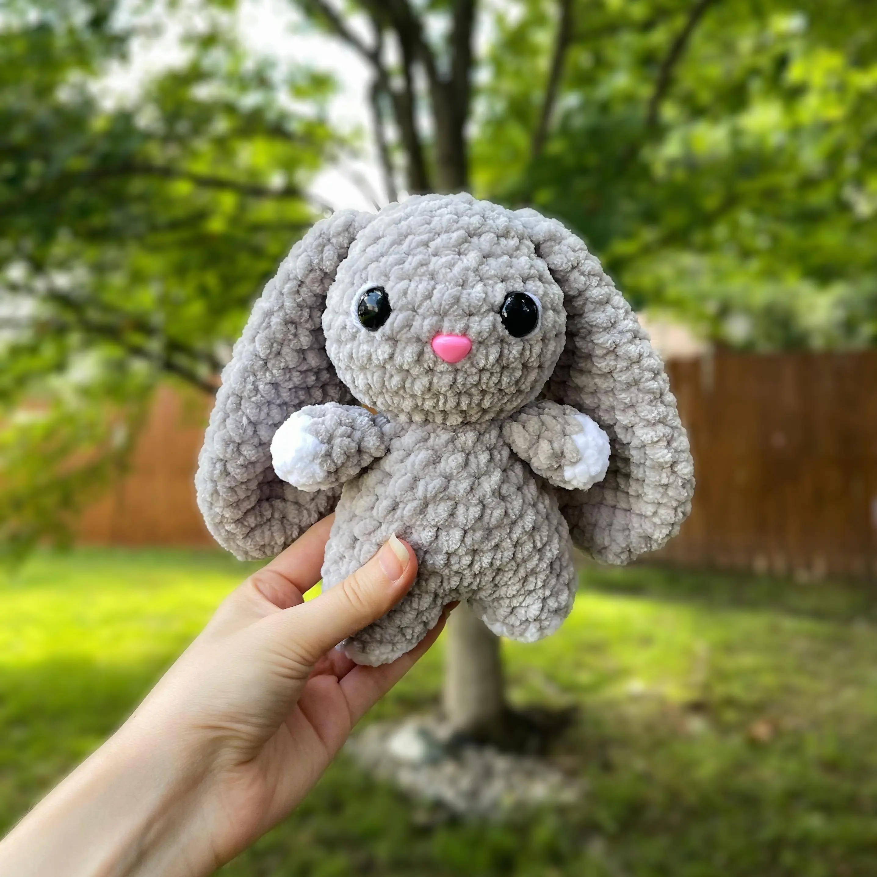 Handmade Crochet Small Grey Bunny Plushie
