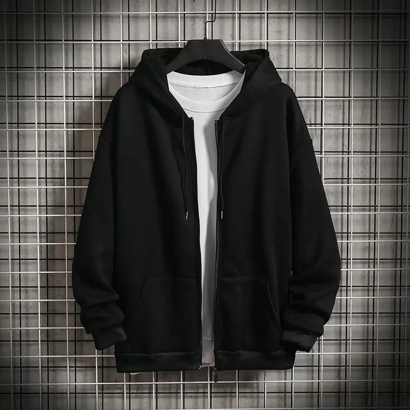 Cardigan Zipper Hoodie Black Velvet