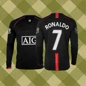 0708 Long Sleeve Soccer Jersey Away 7 Ronaldo Champions League Edition