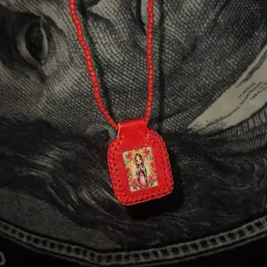 Red Our Lady of Guadalupe Escapulario Necklace - Iconic Design, Devotion Jewelry, Fashion Costume Accessory