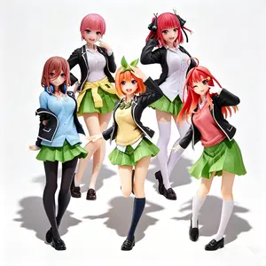 The Quintessential Quintuplets School Uniform Ver PVC Anime Figure Cute Sweet Lifelike Waifu Collectible Model Desk Decor Manga Otaku Gift TikTok Viral Fans Teens Adults Collection Display Ornament