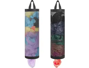 Plastic Bag Holders – 2 Pack Mesh Hanging Grocery Bag Dispenser & Trash Bag Organizer | Space-Saving Storage for Kitchen, Pantry & Laundry Room, Reusable Shopping Bag Holder & Christmas Gift Idea