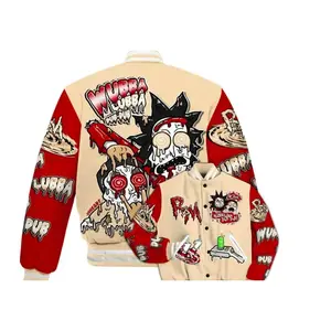 Legend Blue 11s Match Varsity Jacket, Wubba Rick and Morty Drip Printed Baseball Jacket, Ricck and Mortyy Merch, 90s Hip Hop Baseball Jacket, Men Women Sports Lightweight Jacket