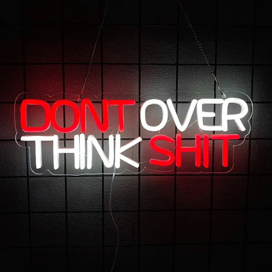 Dont over think shit Neon Signs, DO IT Neon Lights for Home Gym Decor, Neon Lights Sign for Office, Gym, Man Cave, Gamer Room Decor, LED Neon Lights