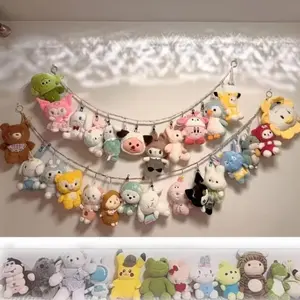 Plush Doll Display Chain, Stuffed Animal Hanging Organizer, Wall Mounted Plush Toy Storage, Cute Doll Hanger for Room Decor, Plushie Display Garland with Clips