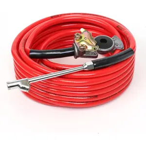 Truck Tire Inflator Kit- 3/8" X 50' Air Hose with Universal Gladhand & Chuck (RED), D-PVC38-50-04