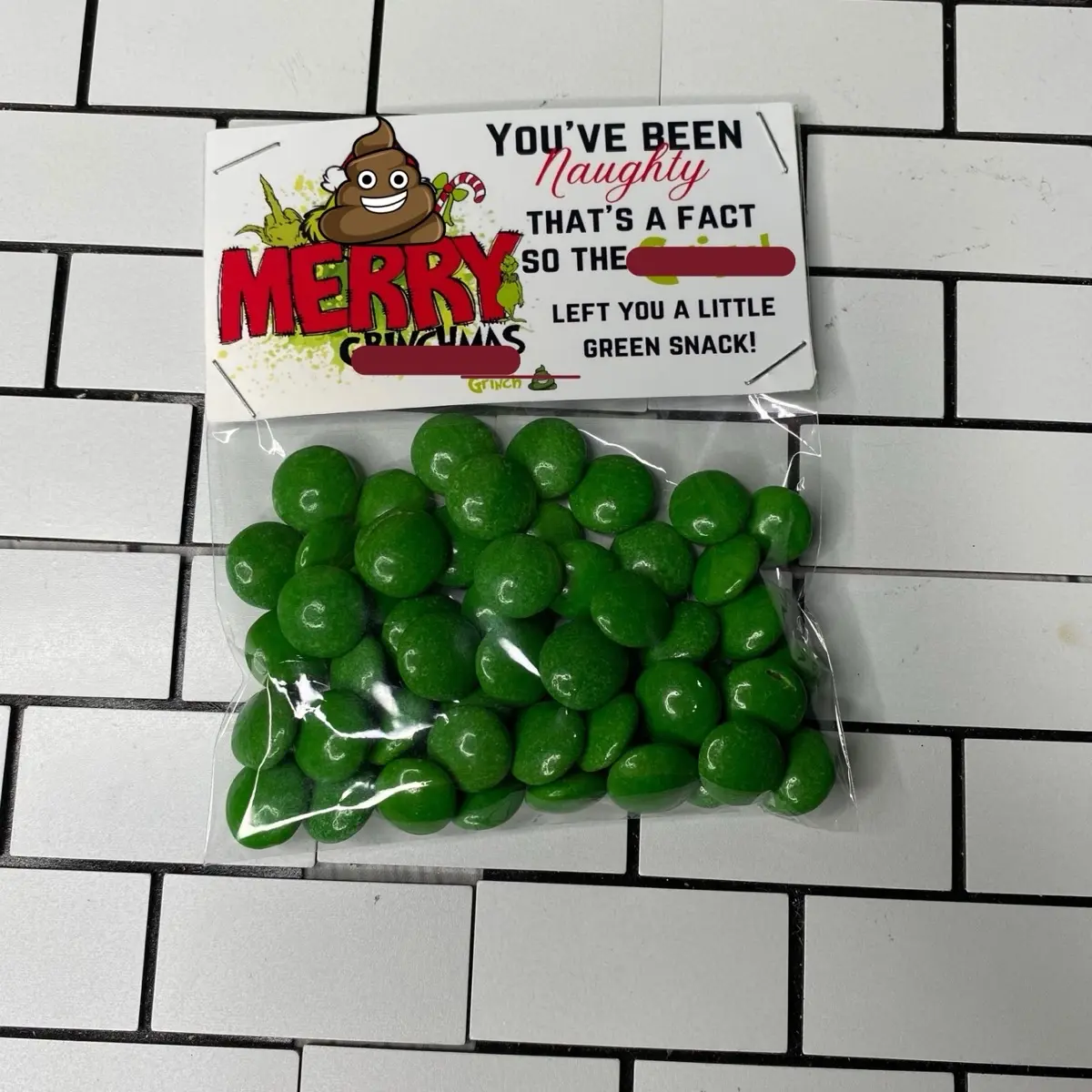 Funny Christmas Gift/Stocking Stuffer Chocolate - Hand Made - 2oz Bag - Two Designs Available - Snack