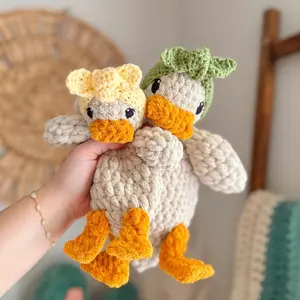 Della Duck Crochet Amigurumi Lovey, DIY Knitting & Crochet Yarn Craft Toy for Hobbies