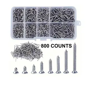 M2 Wood Screw Set, Durable Structure Screw Kit, Multi-application Fastener Solution for Home & Industrial Use, Hardware, Metal-Parts, Heavy Duty, Repair, Furniture Repair, Flat Head Screws