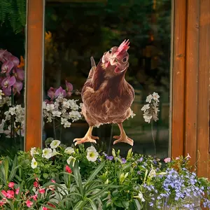 Cute Rooster Window Sticker for Bedroom and Entryway, Glass Static Decal for Home Decoration, Adorable Chicken Wall Art