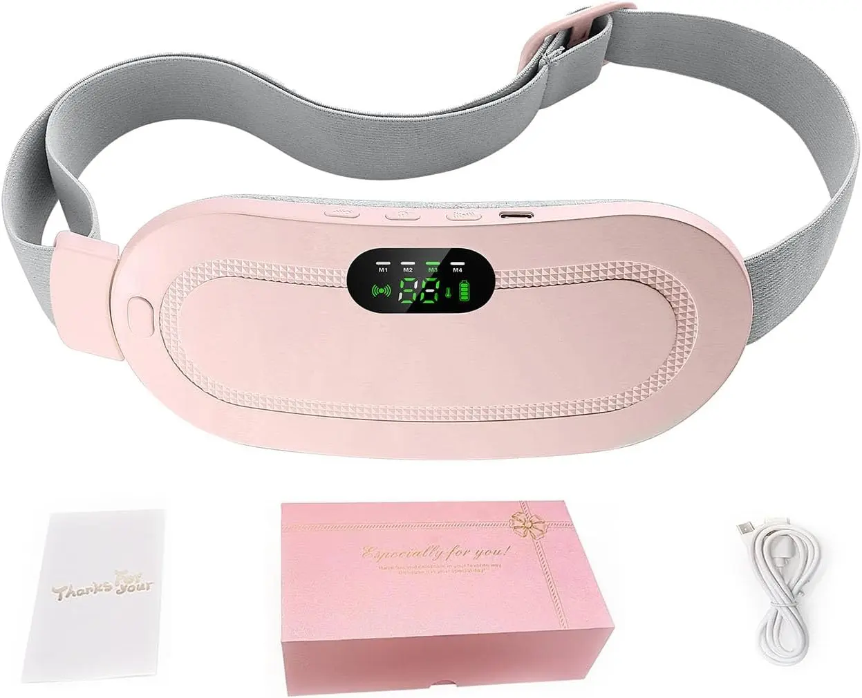 Portable Heating Pads for Period Cramps, Electric Cordless Heating Belts for Belly, Waist, Stomach, Menstrual Wearable Heating Pads Gifts for Girls Women Her Pink