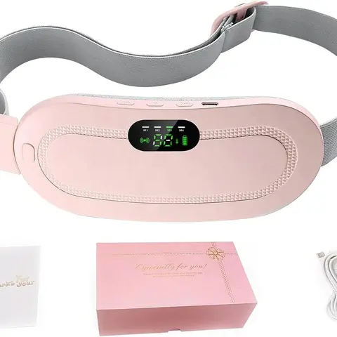 Portable Heating Pad Electric Cordless Heating Belt for Period Cramps - Soothing Pain Relief for Belly, Waist & Stomach, Wearable Rechargeable Menstrual Heat Pad, Pink, Self Care Gadgets for Women