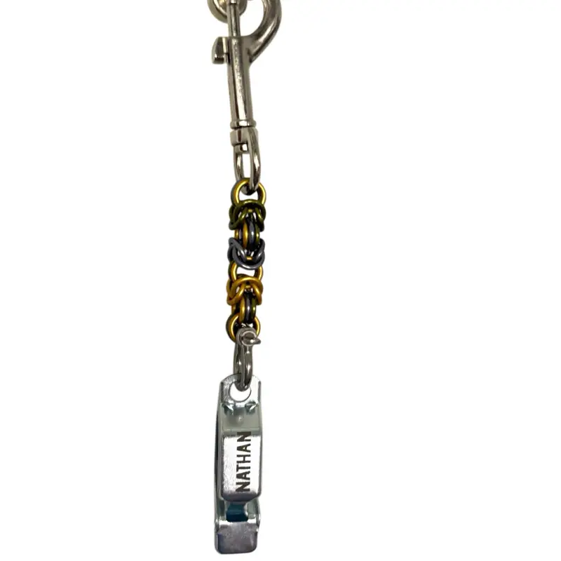 UV Engraved Byzantine Weave Glove Clip Swivel Eye Bolt Snap